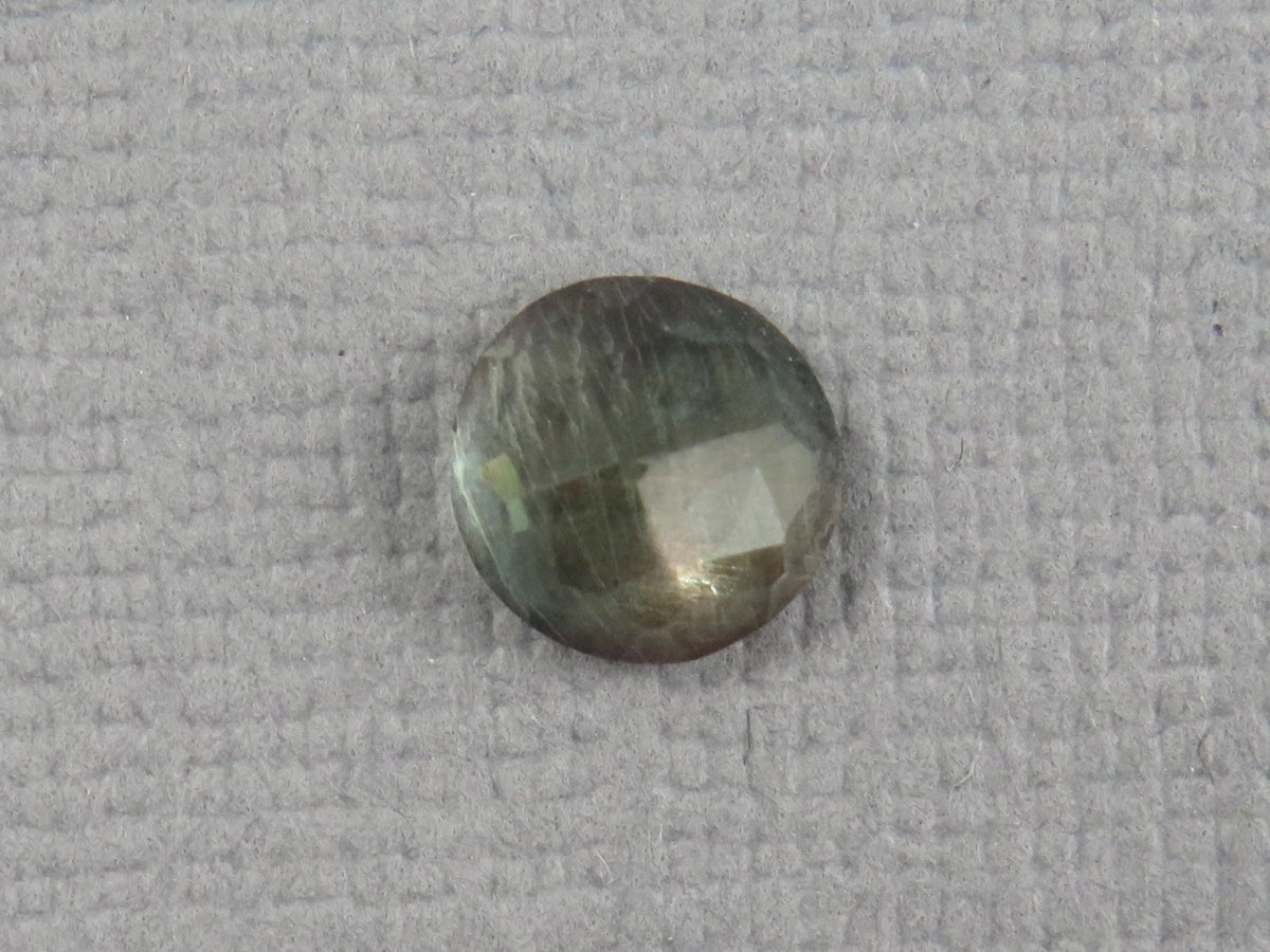 Green Blue Oregon Sunstone Round Rose Cut | Rare Pendant Stone | 6x6mm, 0.9ct | Oregon USA | OSR148 - - GemEnthusiast