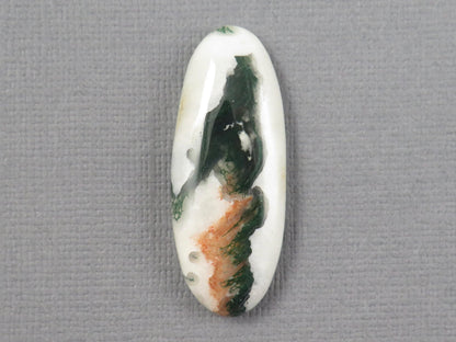 Green and Orange Moss Agate Oval | Cabochon for Setting | 24x14mm, 21ct | AG333 - - GemEnthusiast