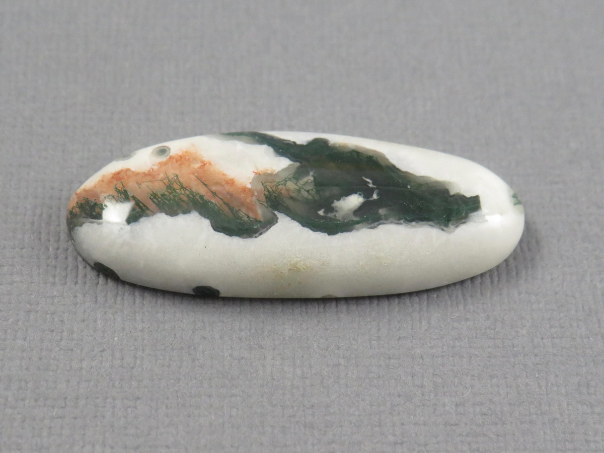 Green and Orange Moss Agate Oval | Cabochon for Setting | 24x14mm, 21ct | AG333 - - GemEnthusiast