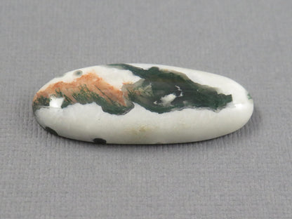 Green and Orange Moss Agate Oval | Cabochon for Setting | 24x14mm, 21ct | AG333 - - GemEnthusiast
