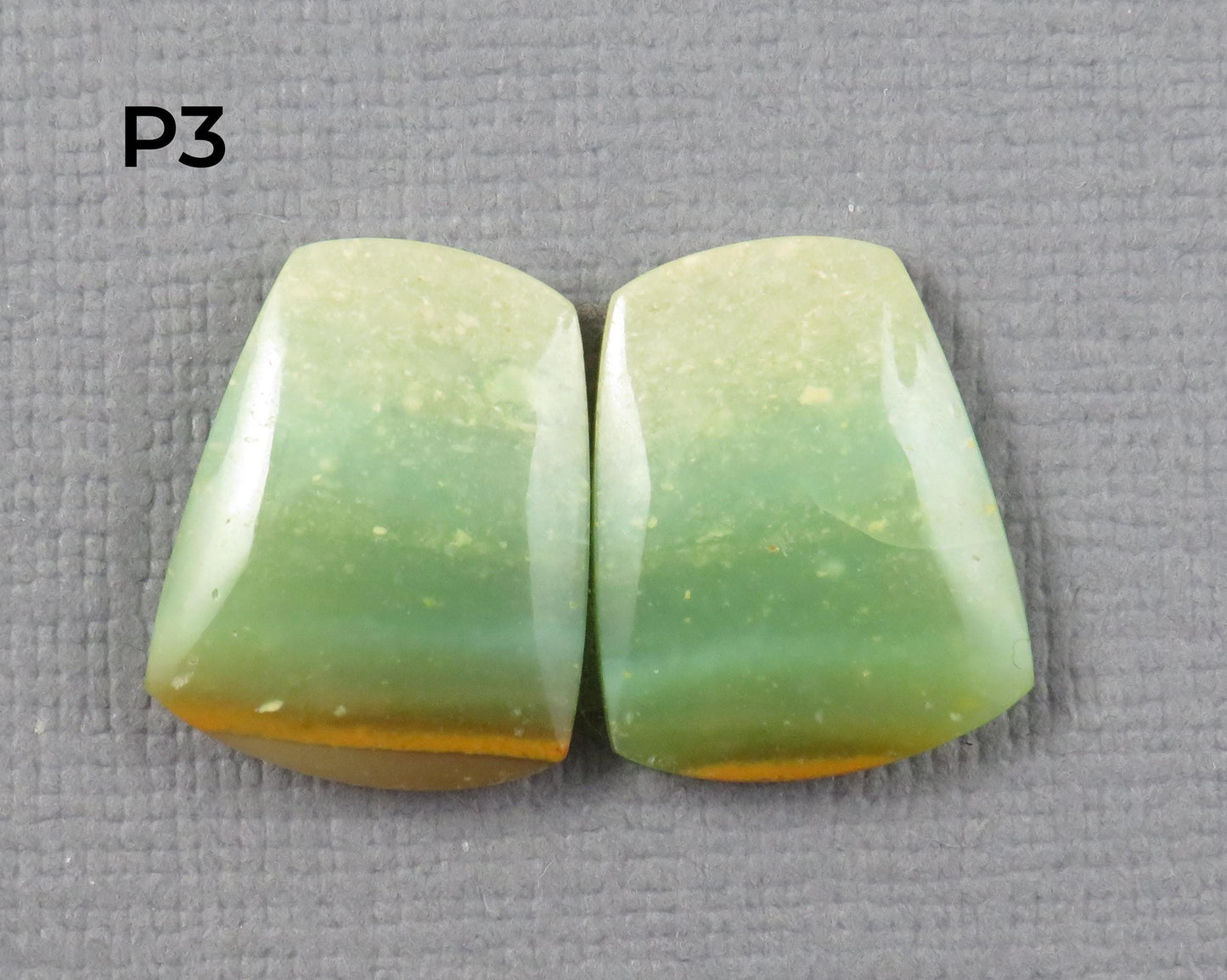 Green Petrified Wood Opal | Cabochons for Setting | 14–16mm, avg 7.4ct | Per Pair | Indonesia | WO261 - - GemEnthusiast