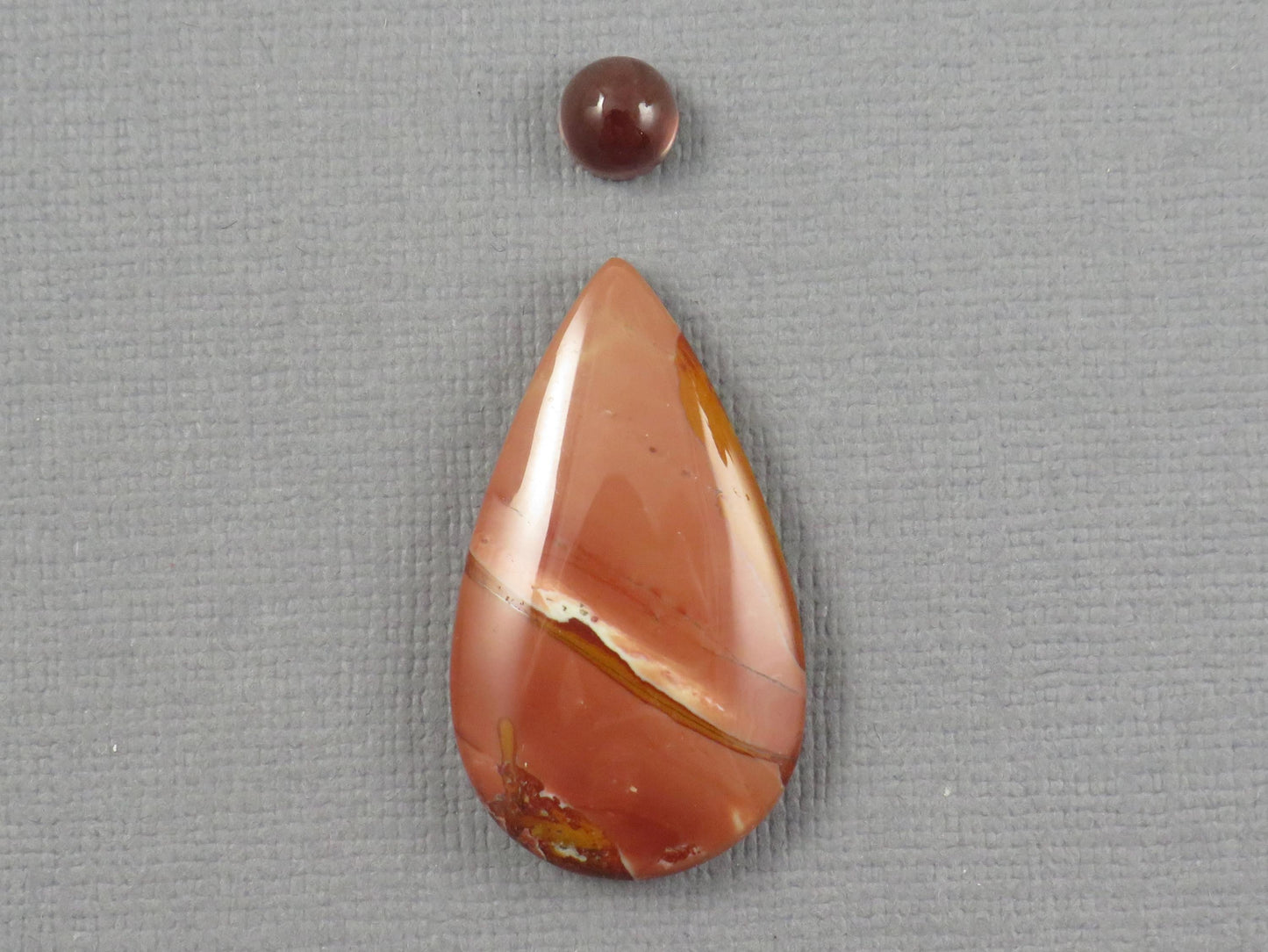 Red Oregon Sunstone and Antelope Jasper Pear Cabochon | Pendant Stone | 6–31mm, avg 11ct | 2-Stone Lot | Oregon, USA | SET129 - - GemEnthusiast