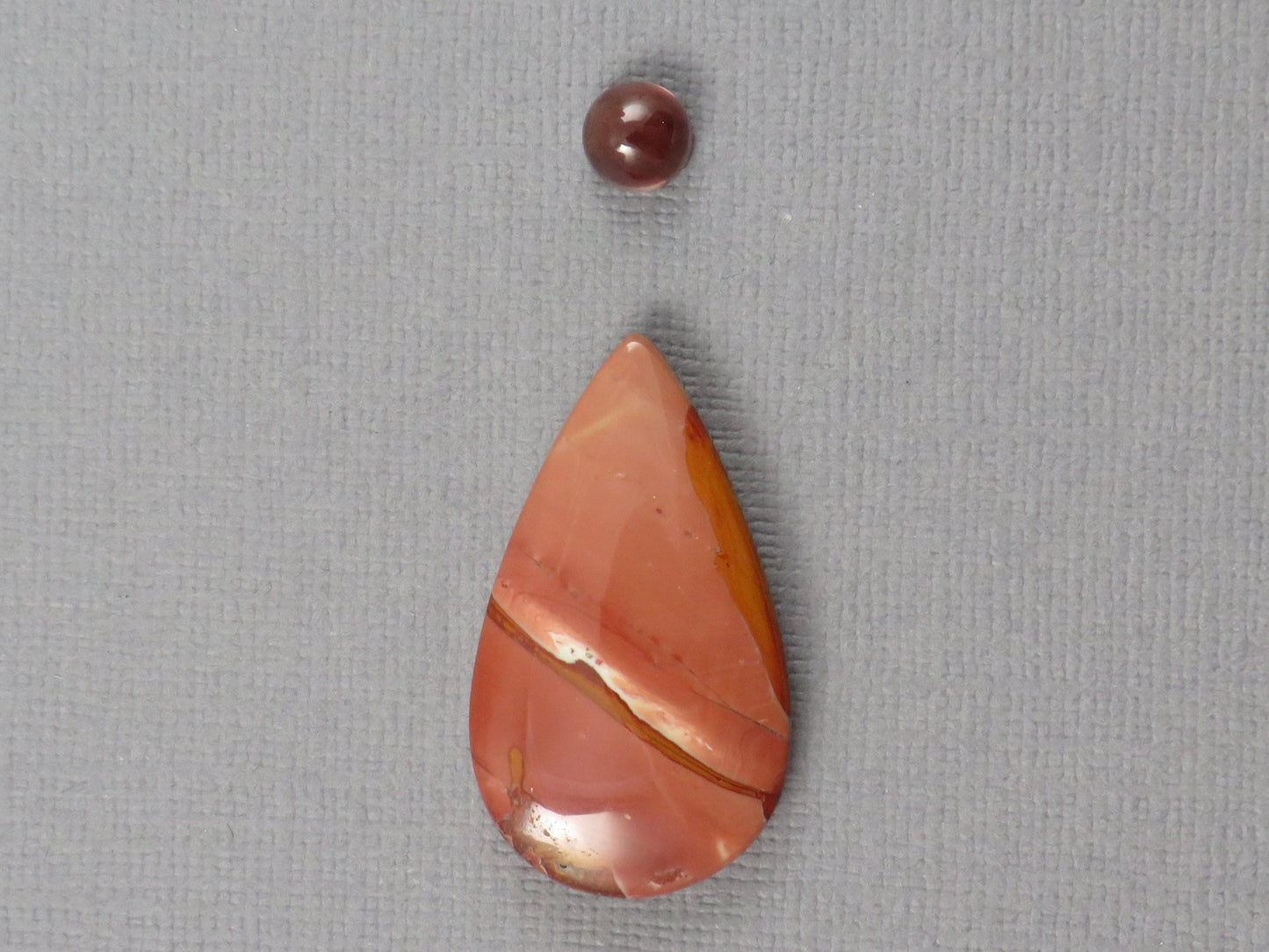 Red Oregon Sunstone and Antelope Jasper Pear Cabochon | Pendant Stone | 6–31mm, avg 11ct | 2-Stone Lot | Oregon, USA | SET129 - - GemEnthusiast