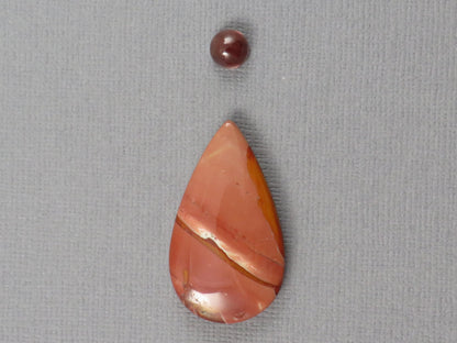 Red Oregon Sunstone and Antelope Jasper Pear Cabochon | Pendant Stone | 6–31mm, avg 11ct | 2-Stone Lot | Oregon, USA | SET129 - - GemEnthusiast