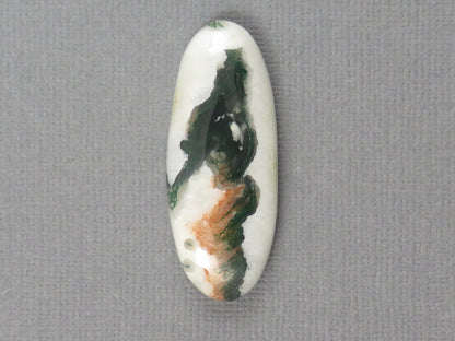 Green and Orange Moss Agate Oval | Cabochon for Setting | 24x14mm, 21ct | AG333 - - GemEnthusiast