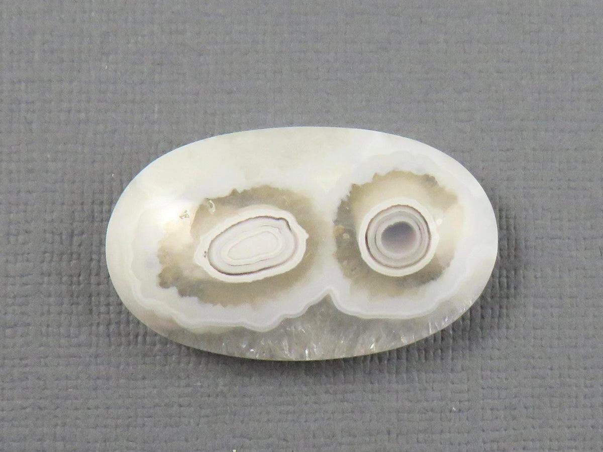 White Orbicular Agate Oval Cabochon, 30x18mm (OA123) - - GemEnthusiast