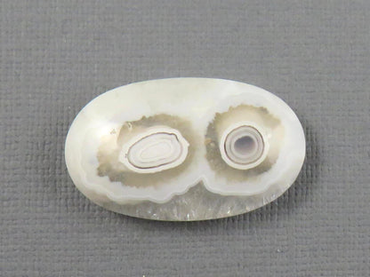 White Orbicular Agate Oval Cabochon, 30x18mm (OA123) - - GemEnthusiast