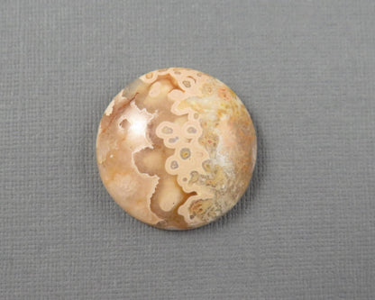 28mm Crazy Lace Agate Cabochon | 28mm, 46.8cts | Peach Pink and White Banding | AG412 - - GemEnthusiast
