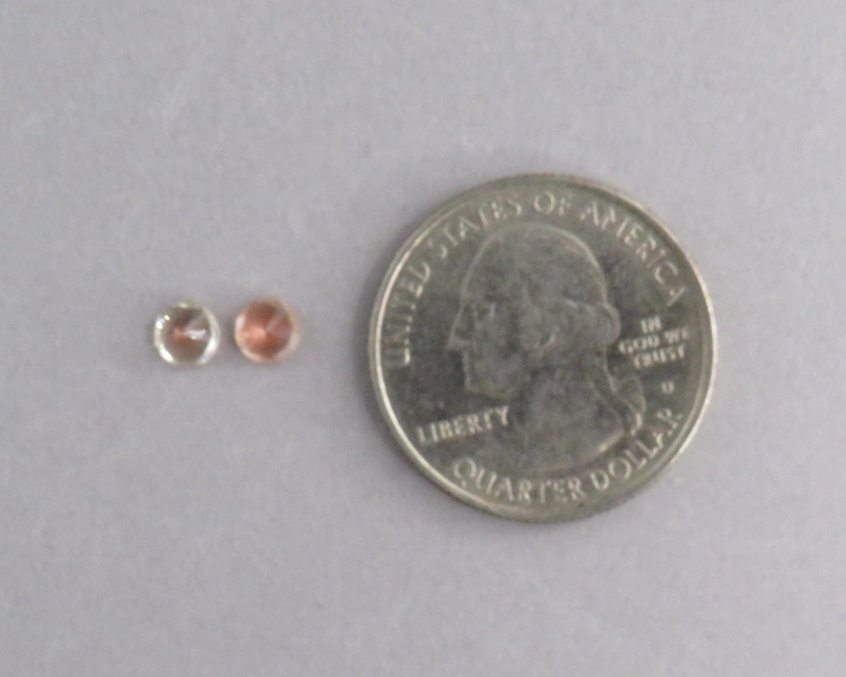 4.5mm Peach Oregon Sunstone Faceted Pair with Schiller, Sold per Pair OSF253 - - GemEnthusiast