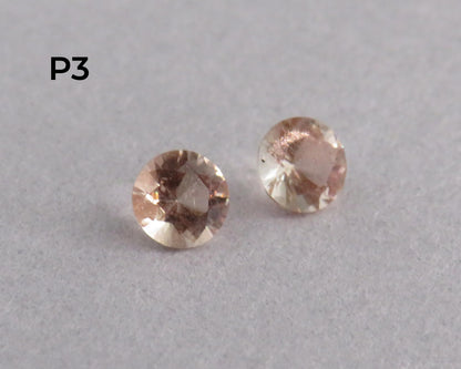 4.5mm Peach Oregon Sunstone Faceted Pair with Schiller, Sold per Pair OSF253 - - GemEnthusiast