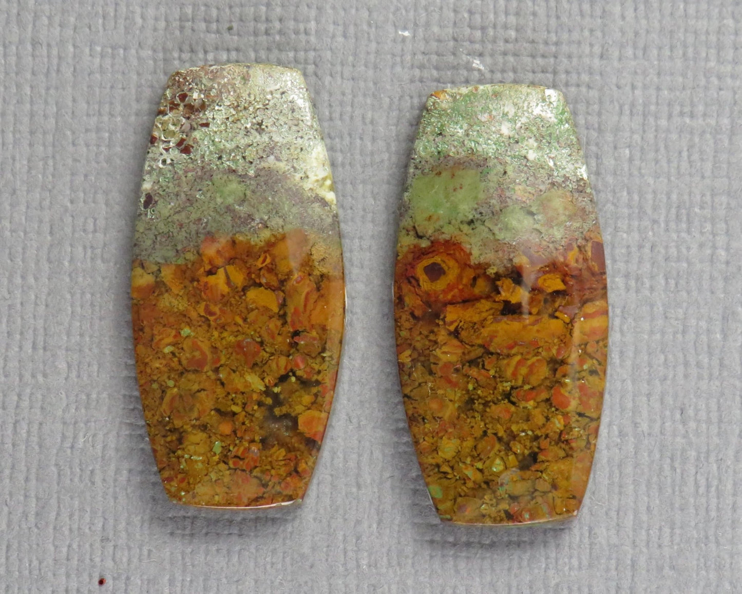 Indonesian Moss Agate Cabochon Rectangle Pair | 25x12mm, 18.7ct | Per Pair | Indonesia | AG347 - Gem Enthusiast