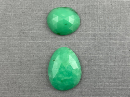 Large Mint Chrysoprase Rose Cut Lot | Chalcedony Gemstones | 16 carats | CY125 - Gem Enthusiast