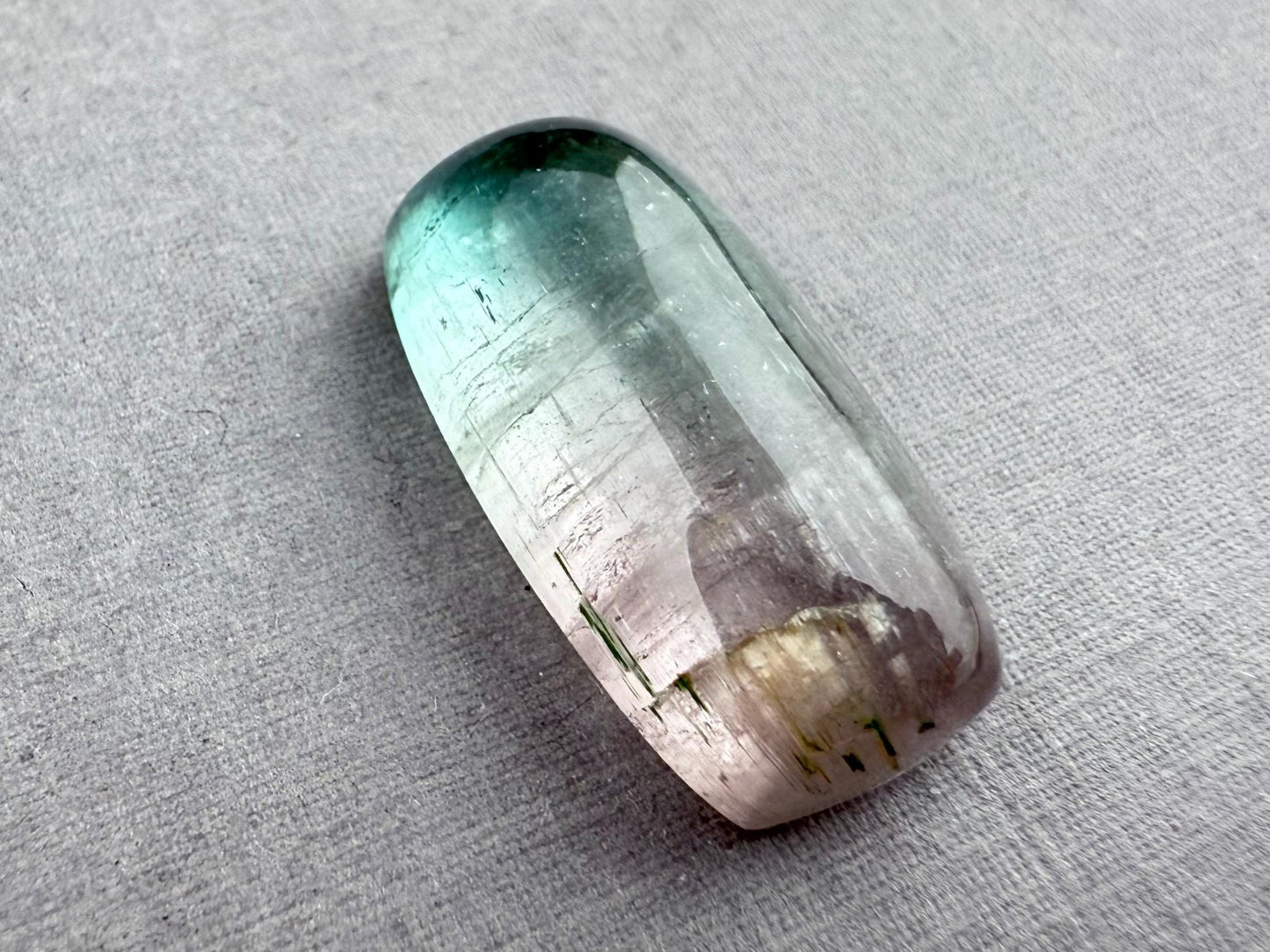 Large Multi - color Tourmaline Cabochon | 22x12 mm | P202 - Gem Enthusiast