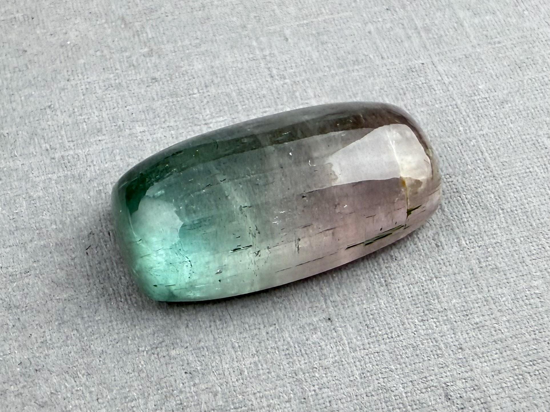Large Multi - color Tourmaline Cabochon | 22x12 mm | P202 - Gem Enthusiast