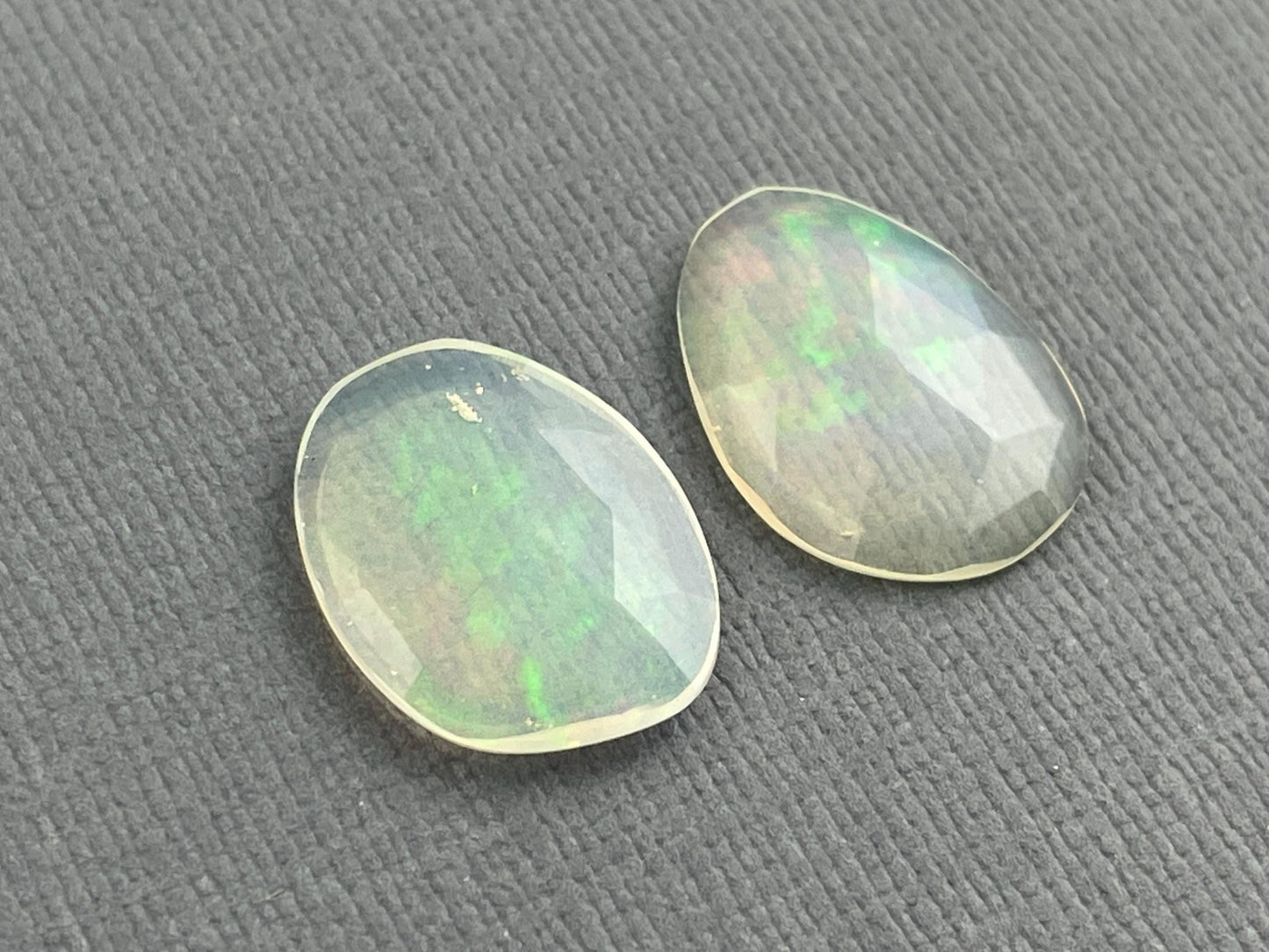 Large Pair Ethiopian Opals with Fire | 16mm length | Rose Cut Gemstone Lot | 6 carats | OP470 - Opal - Gem Enthusiast
