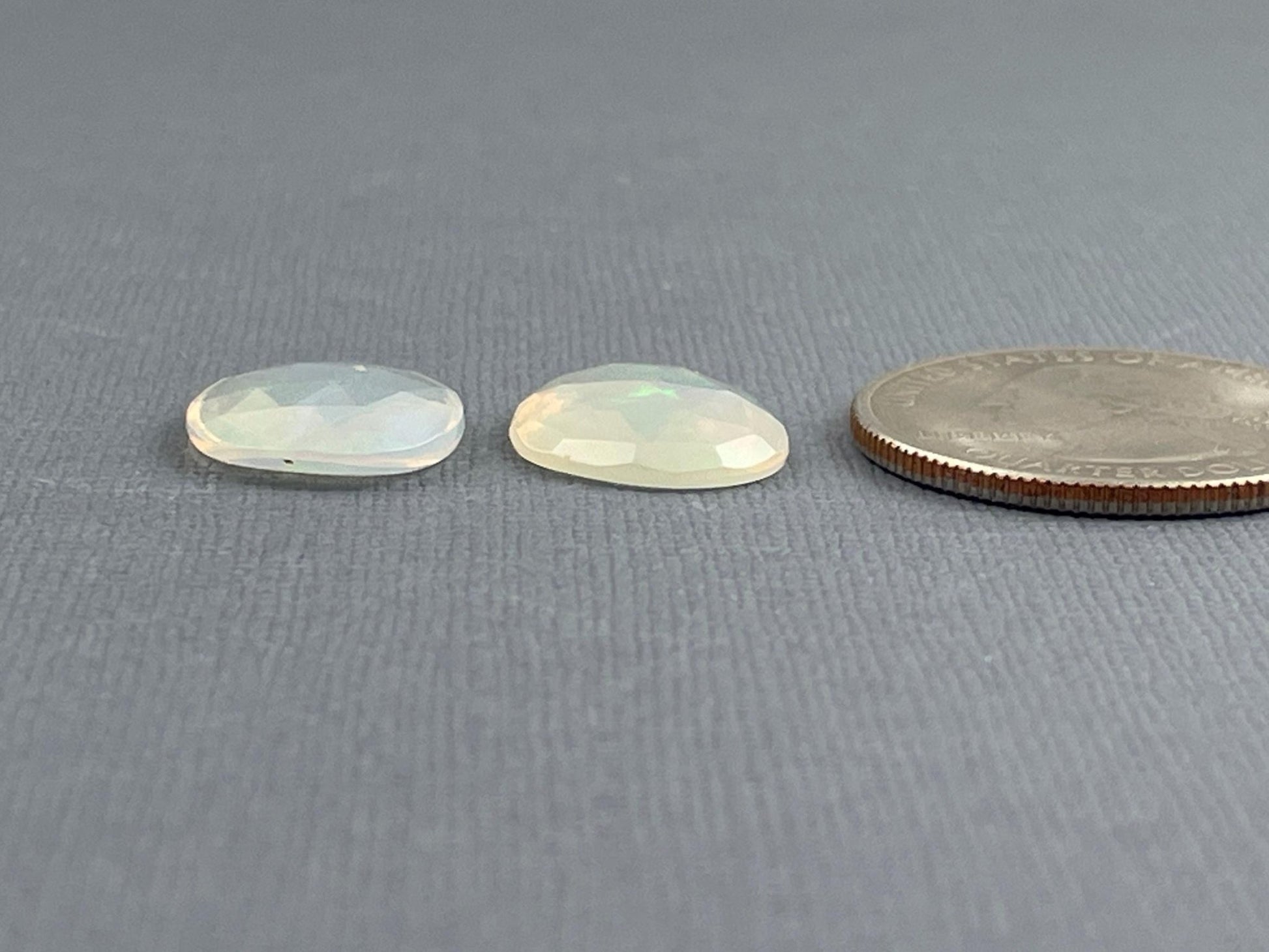 Large Pair Ethiopian Opals with Fire | 16mm length | Rose Cut Gemstone Lot | 6 carats | OP470 - Opal - Gem Enthusiast