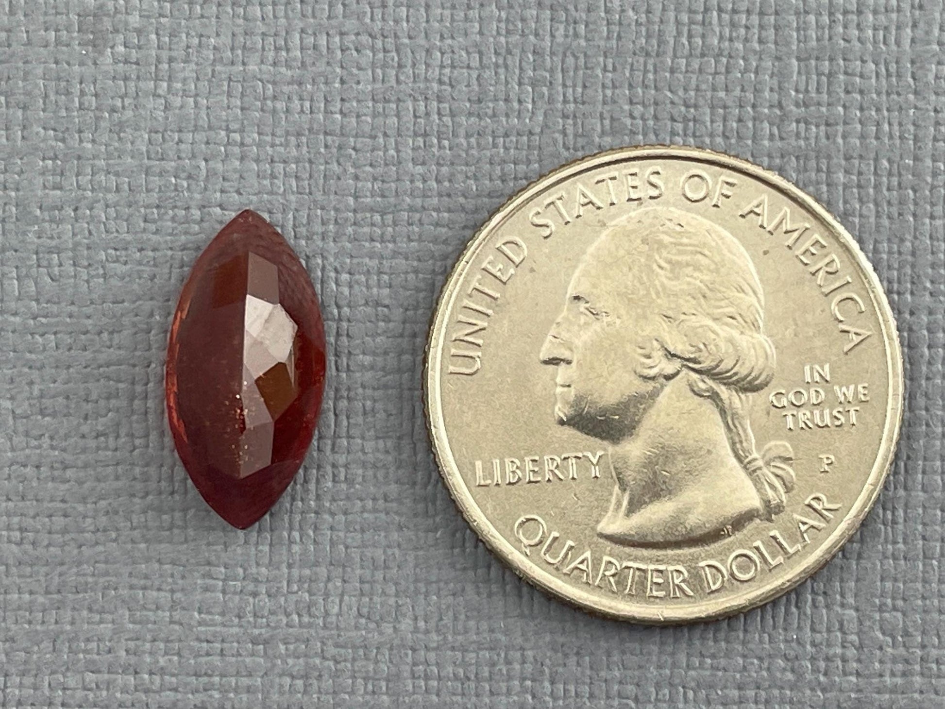 Large Red Oregon Sunstone Marquise Gemstone with Schiller | 4.5 carats | 16x8 | OSF167 - Oregon Sunstone - Gem Enthusiast