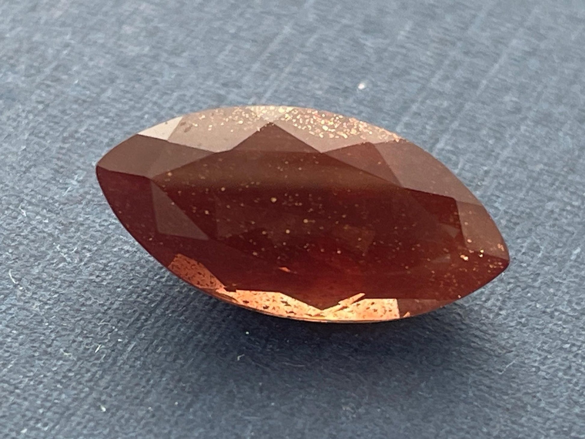 Large Red Oregon Sunstone Marquise Gemstone with Schiller | 4.5 carats | 16x8 | OSF167 - Oregon Sunstone - Gem Enthusiast
