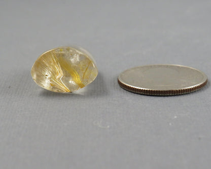 Large Rutile Quartz Bead | 24x18mm, 34.69ct | QR101 - Gem Enthusiast