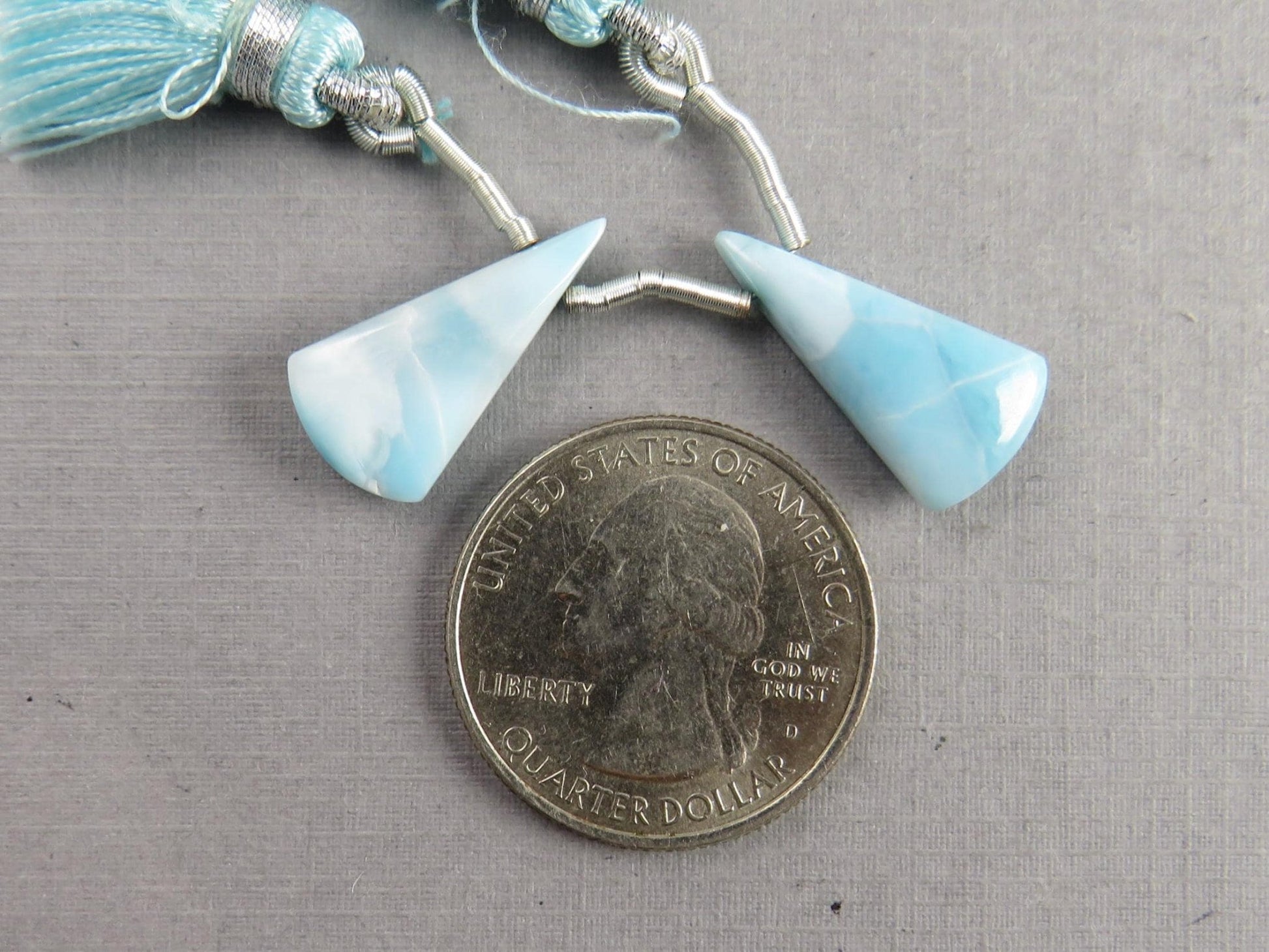 Larimar Bead Pair | Matched Pair | Natural Gemstone | B107 - Gem Enthusiast