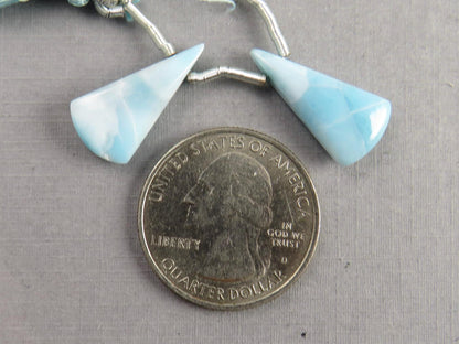 Larimar Bead Pair | Matched Pair | Natural Gemstone | B107 - Gem Enthusiast