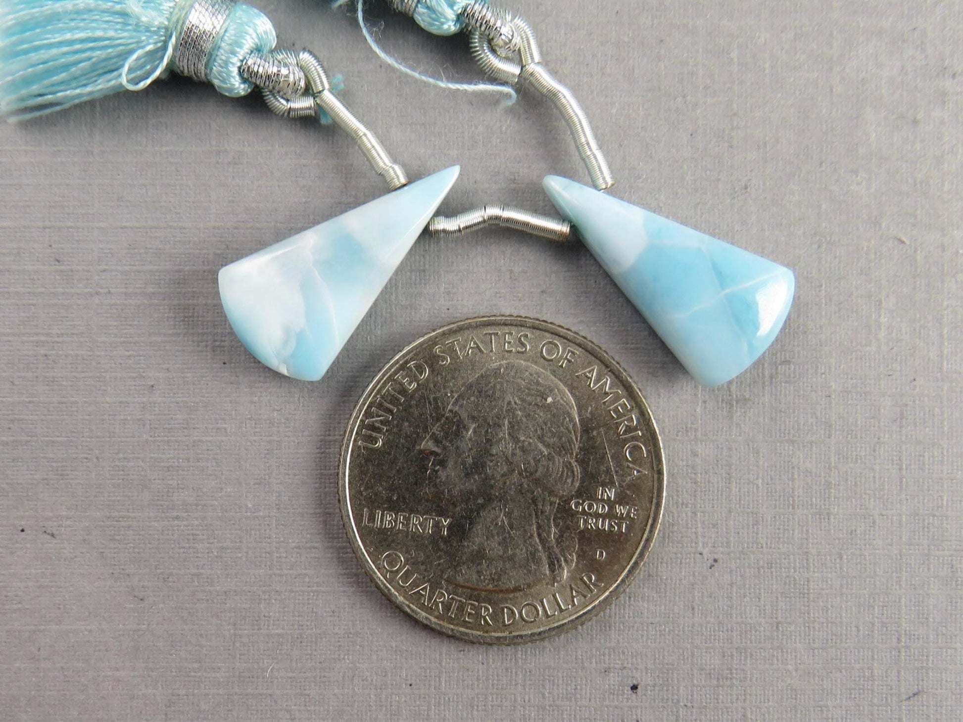 Larimar Bead Pair | Matched Pair | Natural Gemstone | B107 - Gem Enthusiast