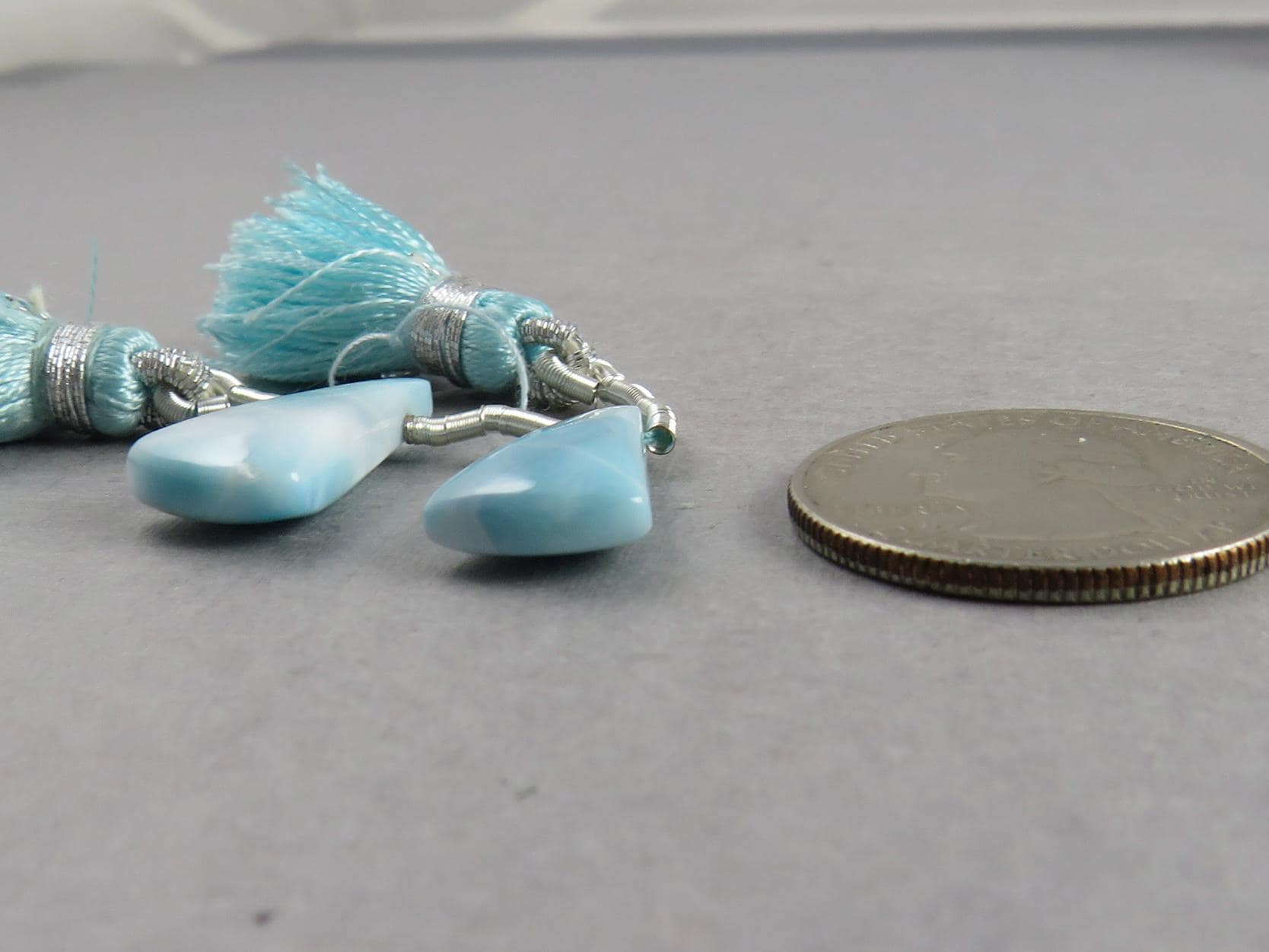 Larimar Bead Pair | Matched Pair | Natural Gemstone | B107 - Gem Enthusiast