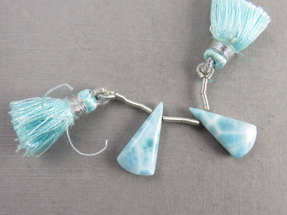 Larimar Bead Pair | Matched Pair | Natural Gemstone | B107 - Gem Enthusiast