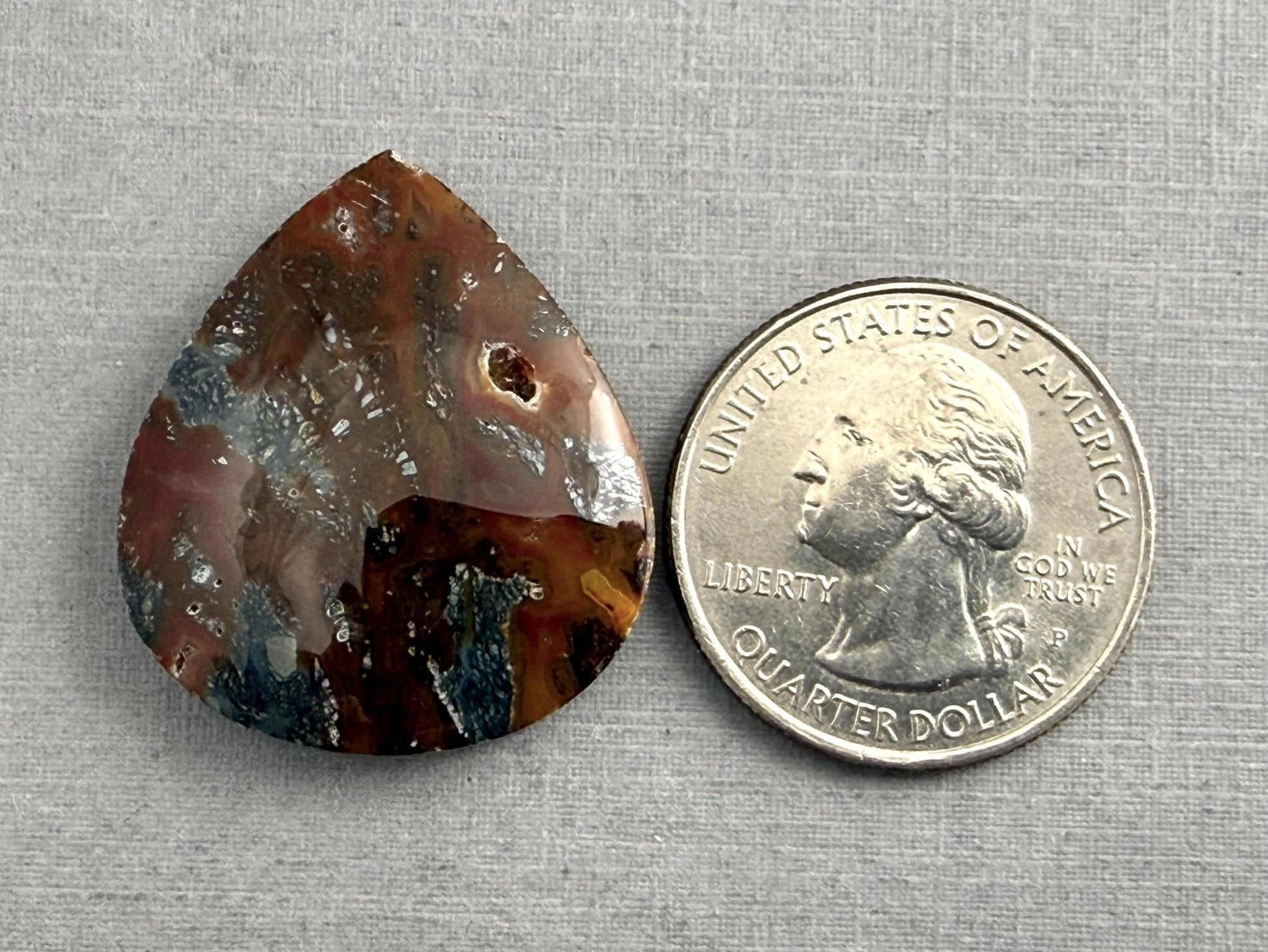 Marcasite in Quartz Cabochon | Natural Gemstone | 29x25x6.5 | QU530 - Gem Enthusiast