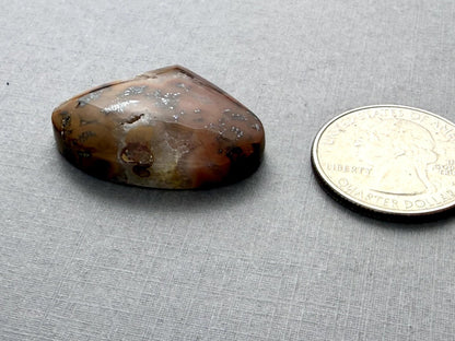 Marcasite in Quartz Cabochon | Natural Gemstone | 32x25x8 | QU526 - Gem Enthusiast