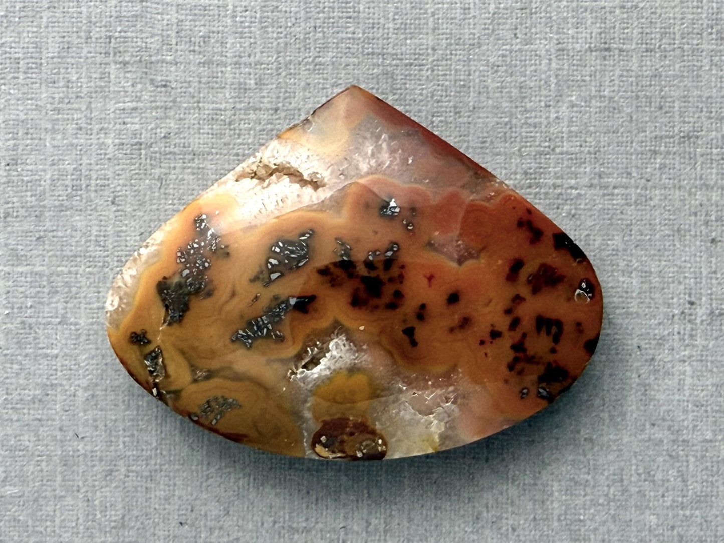 Marcasite in Quartz Cabochon | Natural Gemstone | 32x25x8 | QU526 - Gem Enthusiast