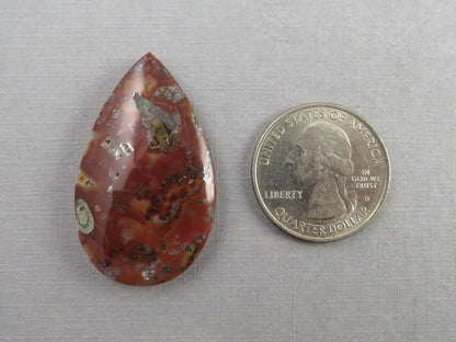 Marcasite in Quartz Cabochon | Natural Gemstone | 39x24 mm | QU530 - Gem Enthusiast