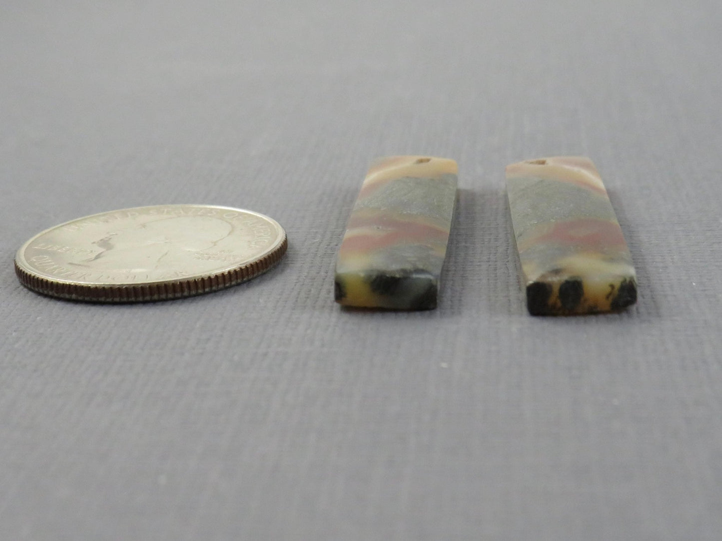Marcasite in Quartz Cabochon Pair | Natural Gemstone | 36x9x4 | QU521 - Gem Enthusiast