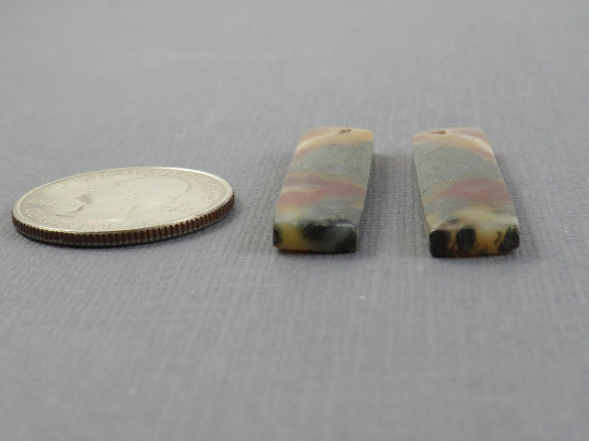Marcasite in Quartz Cabochon Pair | Natural Gemstone | 36x9x4 | QU521 - Gem Enthusiast