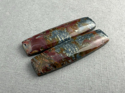 Marcasite in Quartz Cabochon Pair | Natural Gemstone | 39x10x4 | QU522 - Gem Enthusiast