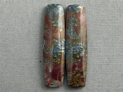 Marcasite in Quartz Cabochon Pair | Natural Gemstone | 39x10x4 | QU522 - Gem Enthusiast