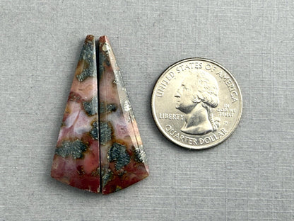 Marcasite in Quartz Cabochon Pair | Natural Gemstone | QU524 - Gem Enthusiast