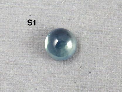 Montana Sapphire Cabochon — 4mm Round | Per Stone | Teal - Blue, Light Blue, Green & Pale Purple | SA305 - One of a Kind Cabochons - Gem Enthusiast
