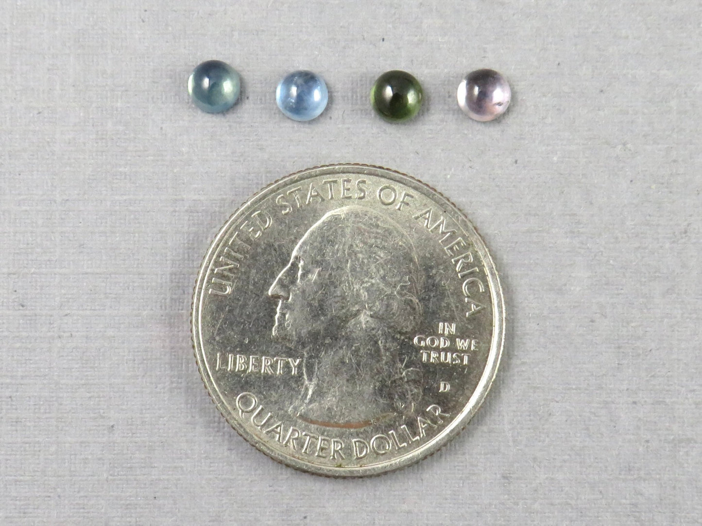 Montana Sapphire Cabochon — 4mm Round | Per Stone | Teal - Blue, Light Blue, Green & Pale Purple | SA305 - One of a Kind Cabochons - Gem Enthusiast