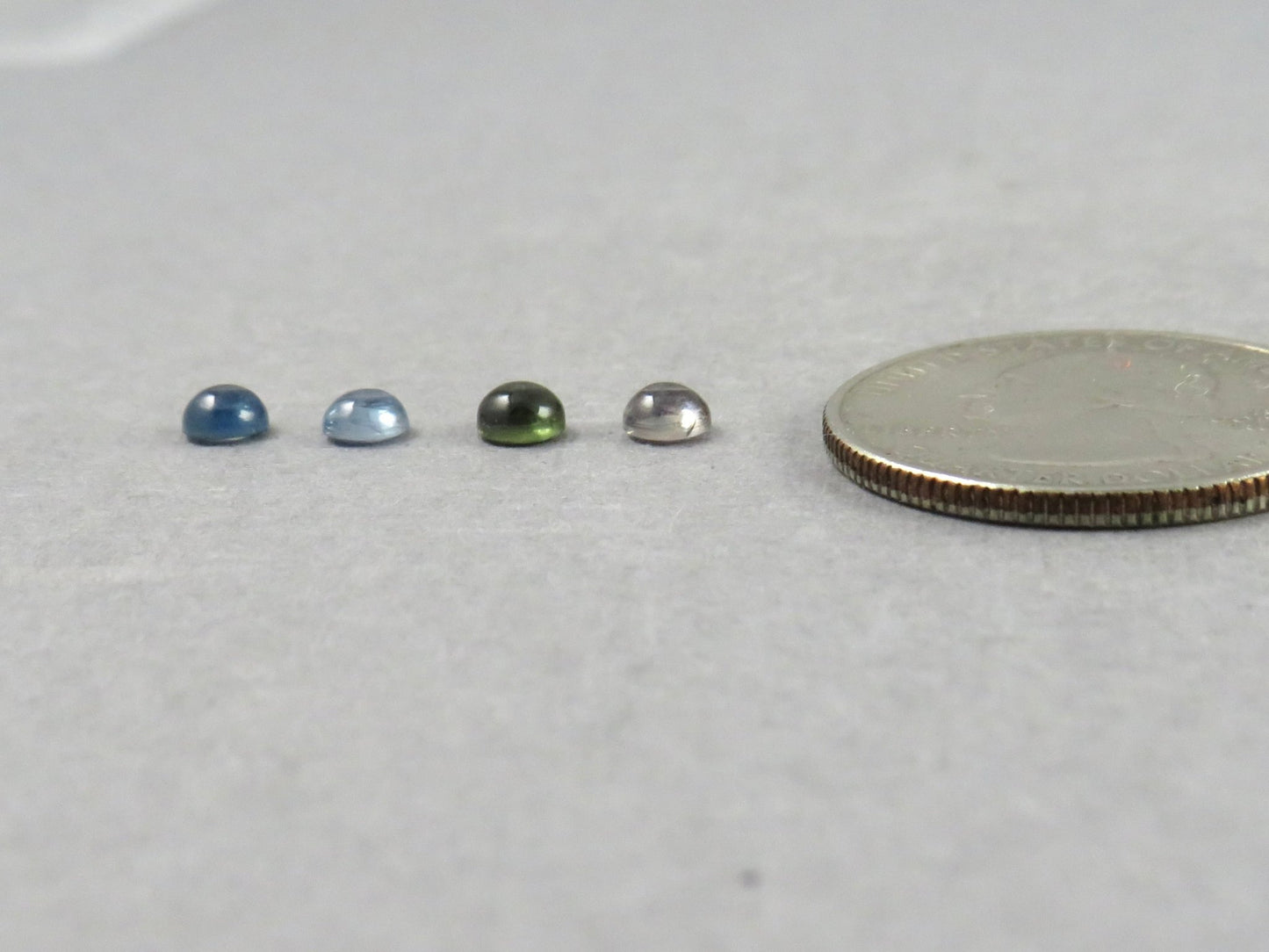 Montana Sapphire Cabochon — 4mm Round | Per Stone | Teal - Blue, Light Blue, Green & Pale Purple | SA305 - One of a Kind Cabochons - Gem Enthusiast
