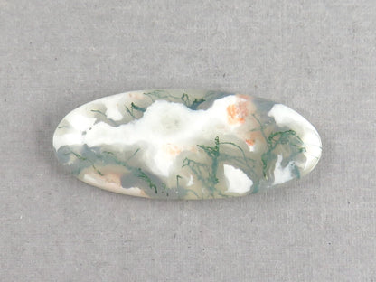 Moss Agate | 35x14x5 mm | Natural Round Cabochon Gemstone | AG328 - Gem Enthusiast