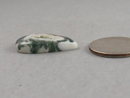 Moss Agate | 41x25x5 mm | Natural Pear Cabochon Gemstone | AG332 - Gem Enthusiast