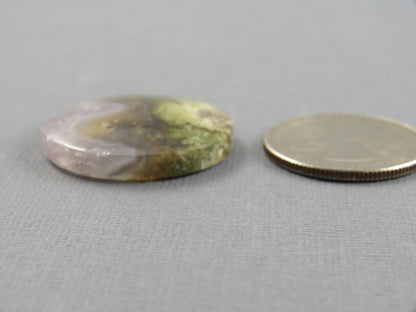 Moss Agate Cabochon Round | Mocha stone | 28x28mm, 35ct | Indonesia | AG371 - Gem Enthusiast