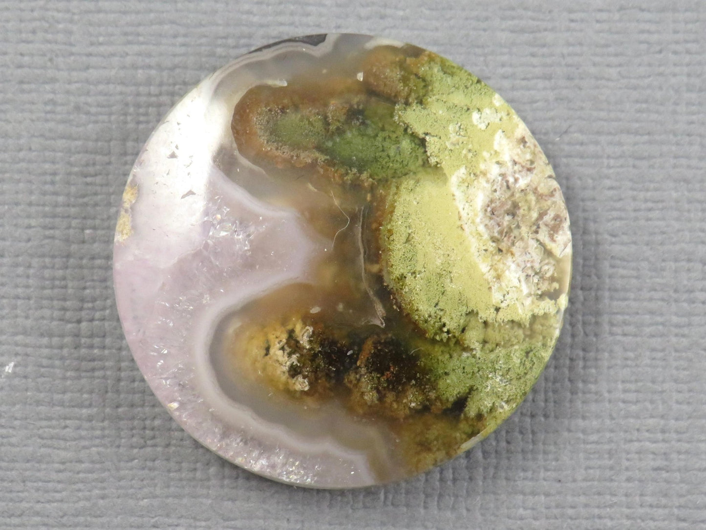 Moss Agate Cabochon Round | Mocha stone | 28x28mm, 35ct | Indonesia | AG371 - Gem Enthusiast
