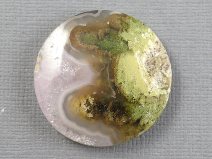 Moss Agate Cabochon Round | Mocha stone | 28x28mm, 35ct | Indonesia | AG371 - Gem Enthusiast