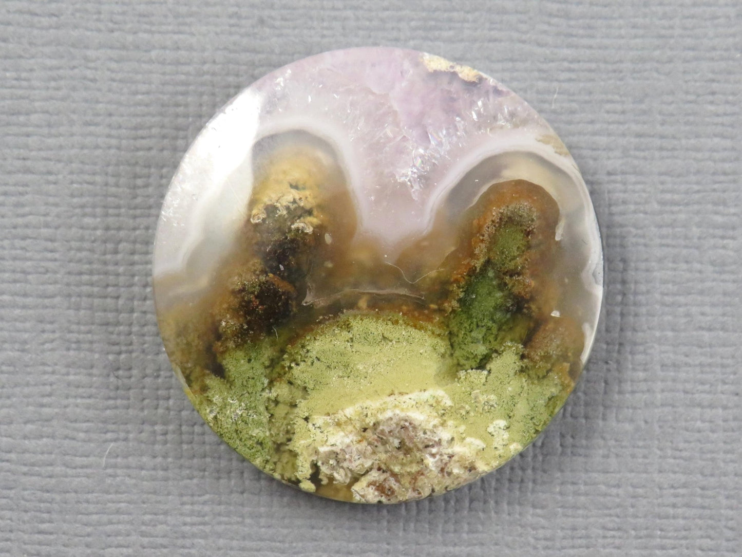 Moss Agate Cabochon Round | Mocha stone | 28x28mm, 35ct | Indonesia | AG371 - Gem Enthusiast