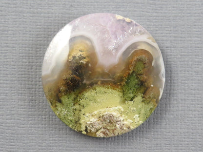 Moss Agate Cabochon Round | Mocha stone | 28x28mm, 35ct | Indonesia | AG371 - Gem Enthusiast
