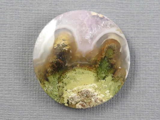 Moss Agate Cabochon Round | Mocha stone | 28x28mm, 35ct | Indonesia | AG371 - Gem Enthusiast
