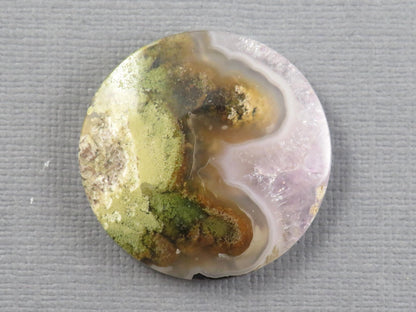 Moss Agate Cabochon Round | Mocha stone | 28x28mm, 35ct | Indonesia | AG371 - Gem Enthusiast