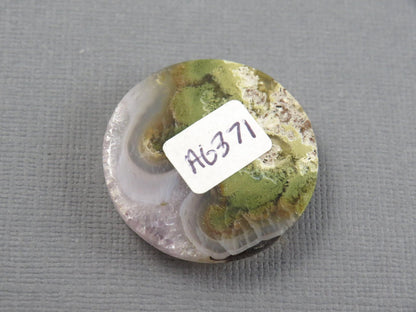 Moss Agate Cabochon Round | Mocha stone | 28x28mm, 35ct | Indonesia | AG371 - Gem Enthusiast